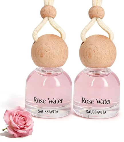 2 Pack Car Air Fresheners Rose Scent, Automotive Air Freshener with 2 Vent Clip, Strong Flower Perfume Car Diffuser Long Lasting up to 60 Days for Men & Women