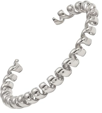 Telefondraht inspirierte offene Manschette für Damen, Edelstahl, minimalistischer Schmuck, besondere Anlässe, elegant, vergoldet, verstellbar, Einheitsgröße, Wie beschrieben