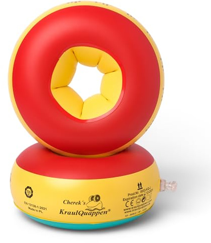 Cherek’s KraulQuappen Manguitos de natación para Adolescentes y niños Mayores hasta 60 kg - Ayuda de flotación Avanzada con Abertura Grande para el Brazo - Manguitos para Aprender a Nadar