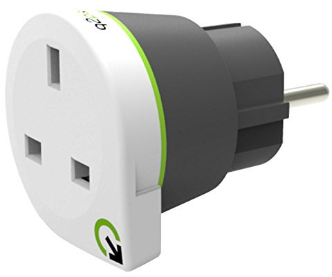 Q2 Power | United Kingdom to Europe | Universal-Reiseadapter mit Erdungsstecker | Kid Safe Stoßschutz | Spannung und Leistung 100V-1000W / 250V-2500W