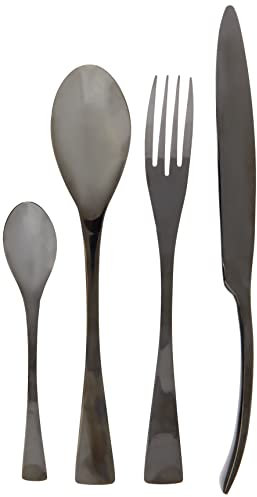 Comas 6323 BCN Colors – edelstahl Besteck set, Schwarz (Matt Black), 24 Stück
