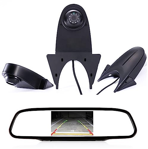 【4.3'' Rückspiegel Monitor + Rückfahrkamera Transporter】 im 3. Bremsleuchte HD Rückfahrkamera für Mercedes Sprinter Citroen Dacia Fiat Ford Hyundai Isuzu Iveco Nissan Opel Renault Seat Skoda Toyota VW