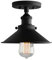 Phansthy Metall-Schirm Deckenleuchte Pendelleuchte Hängeleuchte Vintage Hängelampe Pendelleuchten Loft-Deckenlampe im Landstil (Schwarz Farbe)