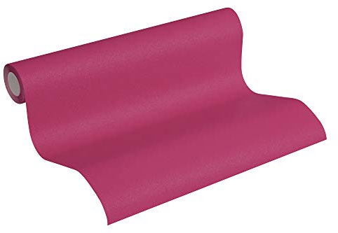 A.S. Création Vliestapete mit Glitter glatte Wand Glamour Edition Tapete Uni 10,05 m x 0,53 m metallic rosa lila Made in Germany 369079 3690-79