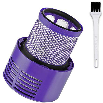 Queta Filtro di Ricambio Lavabile per Aspirapolvere Dyson V10 SV12 Serie, con Spazzolino di Pulizia