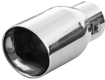 Universell Auspuffblende Oval Endrohr Edelstahl Auto Endrohrblenden Auspuffendrohr Auspuffrohr Tuning Schalldampf Blende Sport Rund Chrom Auspuffspitzen