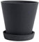 Hay Pflanztopf mit Untersetzer aus Polystone, H 16,5cm/ 17,5cm
