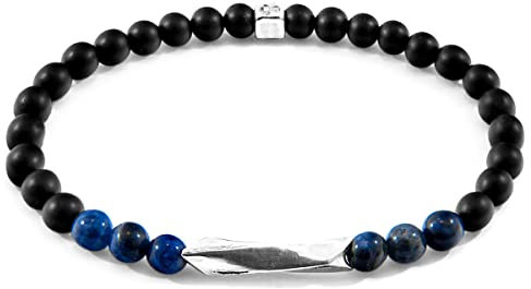 ANCHOR & CREW Blaue Sodalith Orinoco Silber Und Steinperle Armband - Mann - 21cm