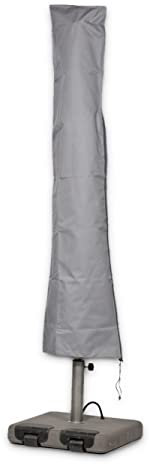 Housse de protection pour parasols | 170 cm x 30 / 50 cm | convient pour parasol jusqu’à Ø 300 cm | polyester tissé Oxford 600D, couleur : gris