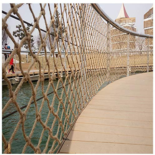 LYRWISHLTD Hanfnetz Juteschnur String Netting NatüRliche Dekorative Hanf Net Haustier-Sicherheitsnetz Kinder Schutznetz Dekorative Deckennetze Kletternetz Outdoor-Kletternetz Dia 8mm