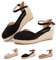 Hitmars Sandalias Mujer Verano Cuña Alpargatas Plataforma Esparto Tacon Medio Alto Espadrilles Punta Cerrada Zapatos Elegantes Negro 37 EU