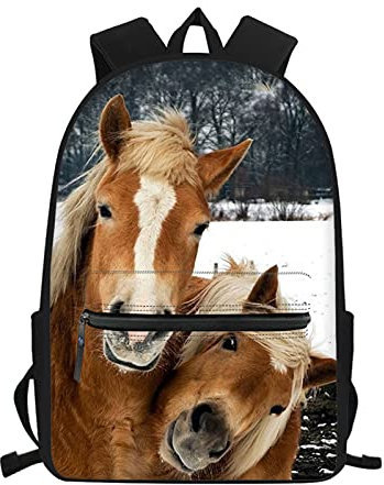 Showudesigns Horse Backpack for Girls Boys School Bag Large Daypack Bagpacks Medium Shoulder Bag Purse for Travel School Hiking Rucksacks