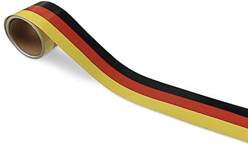signodoo® selbstklebende Deutschlandflagge | EM & WM Länderflaggen | Flaggen für Auto, Fenster & anderen Oberflächen | Nationalflagge | Aufkleber | 5,6 m x 8,0 cm