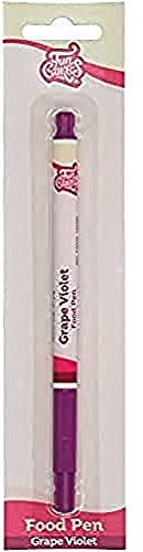 FunCakes Food Pen Grape Violet: Stylo Alimentaire pour Décoration de Gâteaux, Pâtisseries et Desserts, Pointe Flexible pour Lignes Épaisses et Fines, Idéal pour Personnaliser, Certifié Halal