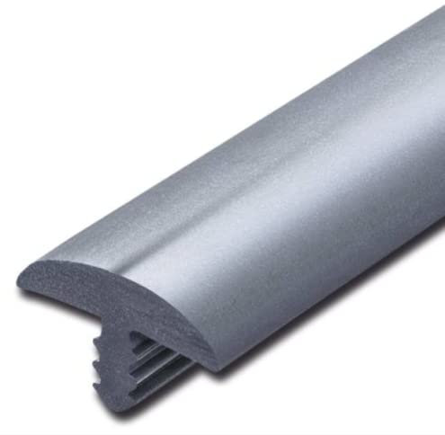 Stegkante Parat, Schutzkante, Stoßkante, Kantenschutz aus PVC für 16,19, 22mm Plattenstärken in Bardolino dunkel, Edelstahlfabrig, Mittelgrau, Rotbuche (19mm Plattenstärke, Mittelgrau)