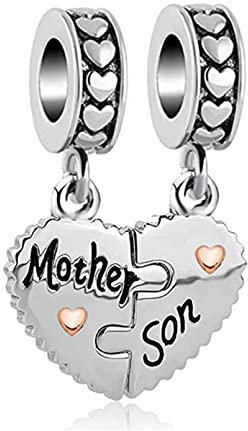 SBI Jewelry Mum Charm for Bracelet Rose Gold Heart Mother Bracelet Charm for Mum Wife Birthday Mother's Day