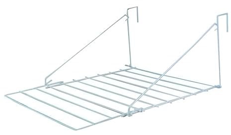 KAV Over Door Utility Dryer Clothes Airer - 7m Metal Laundry Towel Rail - Indoor Outdoor Washing Line Drying Rack for Clothes, Caravans - White
