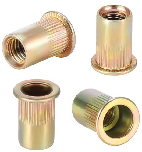 HSEAMALL 100PCS M8 Dado Rivetto Zincato In Acciaio Al Carbonio Rivet Dado Utensile, Testa Piatta Inserto Filettato Nutsert Rivnuts