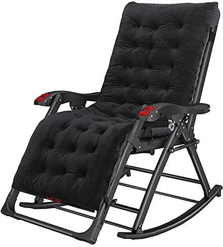 WANWEN Renovation House Patio Lounge Chairs Massage Leisure Sun Lounger Home Adult Senioren Schaukelliege Siesta-Liege Folding Old Man Portable Nap Chair(Color:Pink Crystal Cushion) Little Surprise