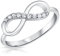 DTPsilver® 925 Sterling Silber Ring - Unendlicher Liebesknoten - Unendlichkeit mit Cubic Zirkonia, Weiß CZ
