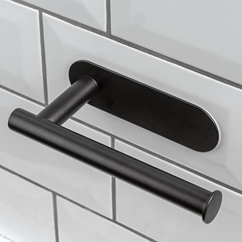 EPISTAR Toilettenpapierhalter, selbstklebendes Badezimmerzubehör, Wandmontage, kein Bohren erforderlich (Gusseisen, Schwarz)