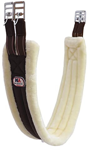 Majestic Ally Mink Fleece Padded Girth with Heavy Duty Elastics & Stainless Steal Hardware