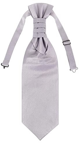 WANYING Herren Plastron Krawatte Vorgebunden mit Hakenverschluß Verstellbar Hochzeitskrawatte auf Hochzeiten Accessoires für den Bräutigam - Einfarbig Dunkelgrau