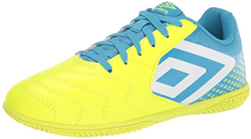 Umbro Herren Sala 5 Ic Fußballschuh für den Innenbereich, Gelb/Weiß/Blau, 42.5 EU