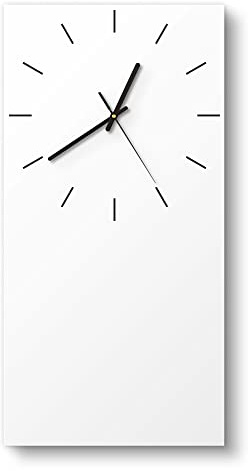 DEQORI Glasuhr | horizontal 30x60 cm | Unifarben - Weiß | große XXL Design Uhr aus Glas | leise Wanduhr für Wohnzimmer & Küche | moderne Hingucker Uhr für die Wand