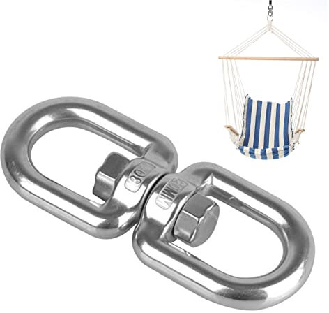 Moschettone Girevole Heavy Duty | 8 cifre, Girevole a 360°, Resistente Anello Girevole in Acciaio Inox 304, Gancio Girevole su Entrambi i Lati