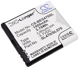 CS-BES470SL Akku 1000mAh Kompatibel mit [Olympia] Janus, für [Bea-fon] S480, SL470, SL570, SL580, SL590, SL670EU001W, SL670A, SL671A, SL690 Ersetzt SL470/SL570
