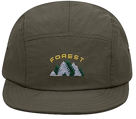 Clakllie Baseball Caps Kurzer Krempe Nylon 5 Panel Cap Unisex Flat Brim Trucker Caps Low Profile Dad Cap Damen und Herren UPF50+ Kappe
