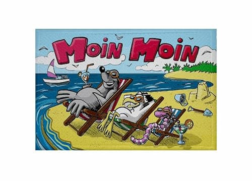 U24 Aufnäher Moin Strandleben Fahne Flagge Aufbügler Patch 9 x 6 cm