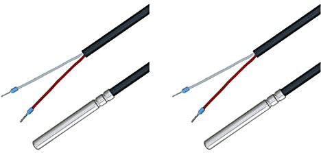 iOVEO 035HP02207 - PT1000 Temperaturfühler mit PVC-Leitung bis 105°C, Temperatursensor, Speicherfühler, Fühler, Heizung, 7 Meter (Packung mit 2)