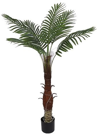 FTVOGUE Künstliche Beleuchtete Palme, 100 LEDs, Künstliche Palmenlichter, IP65 Wasserdicht, Beleuchtet Tropische Palmen, 91 Cm, Zur Dekoration (EU-Stecker 220 V)