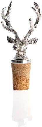 Marco Paul stag Head Bottle Stopper - Wine stoppers for Wine Bottles Silicone Sealed Wine, Beer, Champagne Stopper bar Accessories Christmas Champagne Cork Traditional Christmas Decorations Reusable