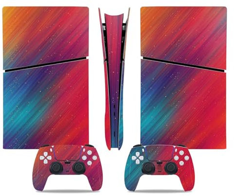 Peau Distance Console Pour PS5 Slim Skin Disc Edition & Pour PS5 Slim Skin Digital Edition Console Et Contrôleur Vinyl Cover Skins Wraps Scratch Resistant Compatible 90142 Cadeau D'enveloppements Skin