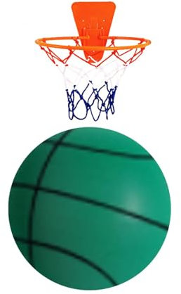 Youany Leiser Basketball, Indoor Training Schaumstoffball, Silent Basketball Mit Basketballkorb, Größe 3/5/7 Leises Basketball, Uncoated High-Density Foam Ball, Leise Und Leicht Zu Greifen