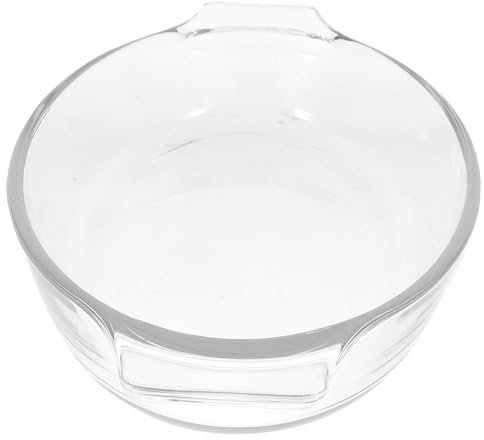Mikinona Glass Baking Dish Oval Roasting Pan 0.8l Borosilicate Heat-Resistant Double Handle Bakeware for Oven Kitchen Supplies
