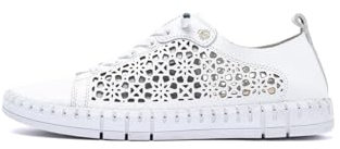 Yokono Zapatos Planos de Mujer de Piel FLOW-002 Blanco | Zapatos Mujer Primavera-Verano | Piel Vacuna Piel | 2 CM