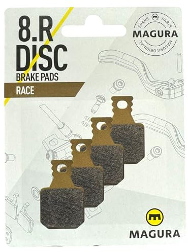 Magura MT - Pastillas de freno de disco hidráulicas originales para bicicleta MT 5 7 Trail I Brake Pads I MTB I Ebike I Tour I (8.R (4 pistones) Gold Race)