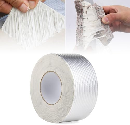 Joaecosmhui Nastro Butilico Impermeabile Autoadesivo, Nastro Alte Temperature, Nastro Butilico Sigillante per Perdite sul Tetto, Spazio sul Davanzale Della Finestra, Rottura del Tubo (1mm x 5cm x 5m)
