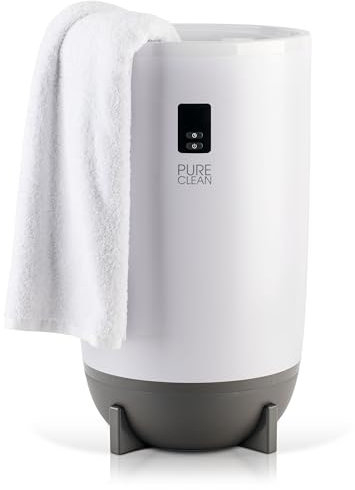 PURE CLEAN Single Touch Blanket Warmer, ABS, Black, Perfect Size for Two Large Bath Towels