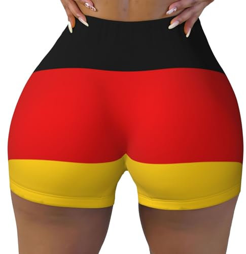 BEEOFICEPENG Deutschland Flagge, Trainingsshorts für Damen, Weiche Stretch-Trainingsshorts für Damen, Laufshorts, Sportshorts