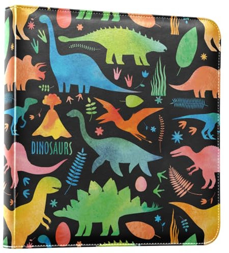 Aquarell-Fotoalbum, Dinosaurier-Fotobuch, selbstklebende Seiten, Scrapbook, Fotoalben, Bilderalben für Bilder aller Größen, 10,2 x 17,8 cm