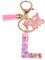 YPYMOD Lnitialen Schlüsselanhänger Quaste Schmetterling Pailletten Liebe Brief Schlüsselanhänger,Rosa(L)