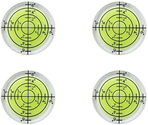 4 Piezas Mini Burbuja de Nivel, Diámetro de 32 mm de Diámetro Nivel de Burbuja Pequeño Medidor Circular Redondo, Universal Herramienta de Nivel de Burbuja en Acrílica Altamente Translúcido