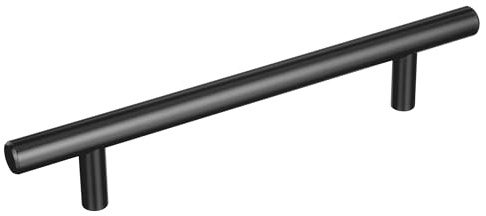 Amerock Bar Pulls 5-1/16 inch (128mm) Center-to-Center Matte Black Cabinet Pull - 10 Pack, 10BX40517MB | 5-1/16 inch (128mm) Center-to-Center Mounting Distance and 7-3/8 inches Overall Length, Durable Carbon Steel Cabinet Hardware