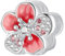 TCZNAF Fiori Rosa Ciondolo Charm Pendant Compatibile Per Europei Bracciali Regali Charms da Donna Festa della mamma San Valentino