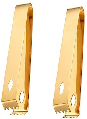 Genérico 2 Pinzas De Hielo Para Servir De Plata Cubo De Hielo Bandejas De o Pinzas De Oro Rosa Para o Bandeja Para Cubitos De o Charcutería De o